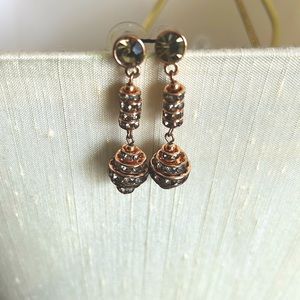 JEWELMINT Screen Siren Earrings. Post back with faux stones. Rose gold color